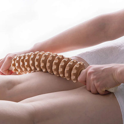 Wood Therapy Roller Massager – Handheld Cellulite Trigger Point Stick for Lymphatic Drainage & Muscle Release