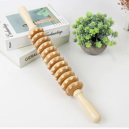 Wood Therapy Roller Massager – Handheld Cellulite Trigger Point Stick for Lymphatic Drainage & Muscle Release